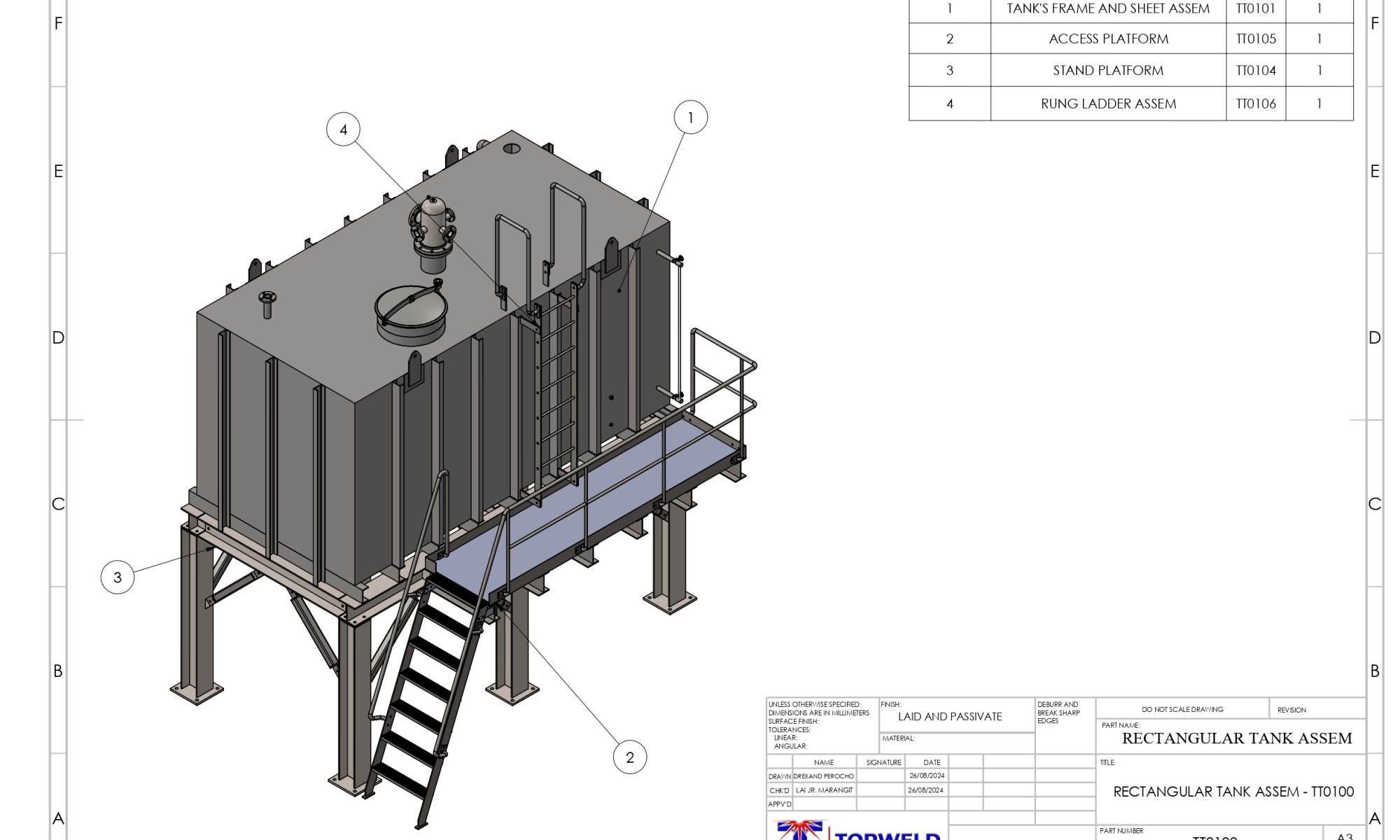 Metal fabrication Design Drawing