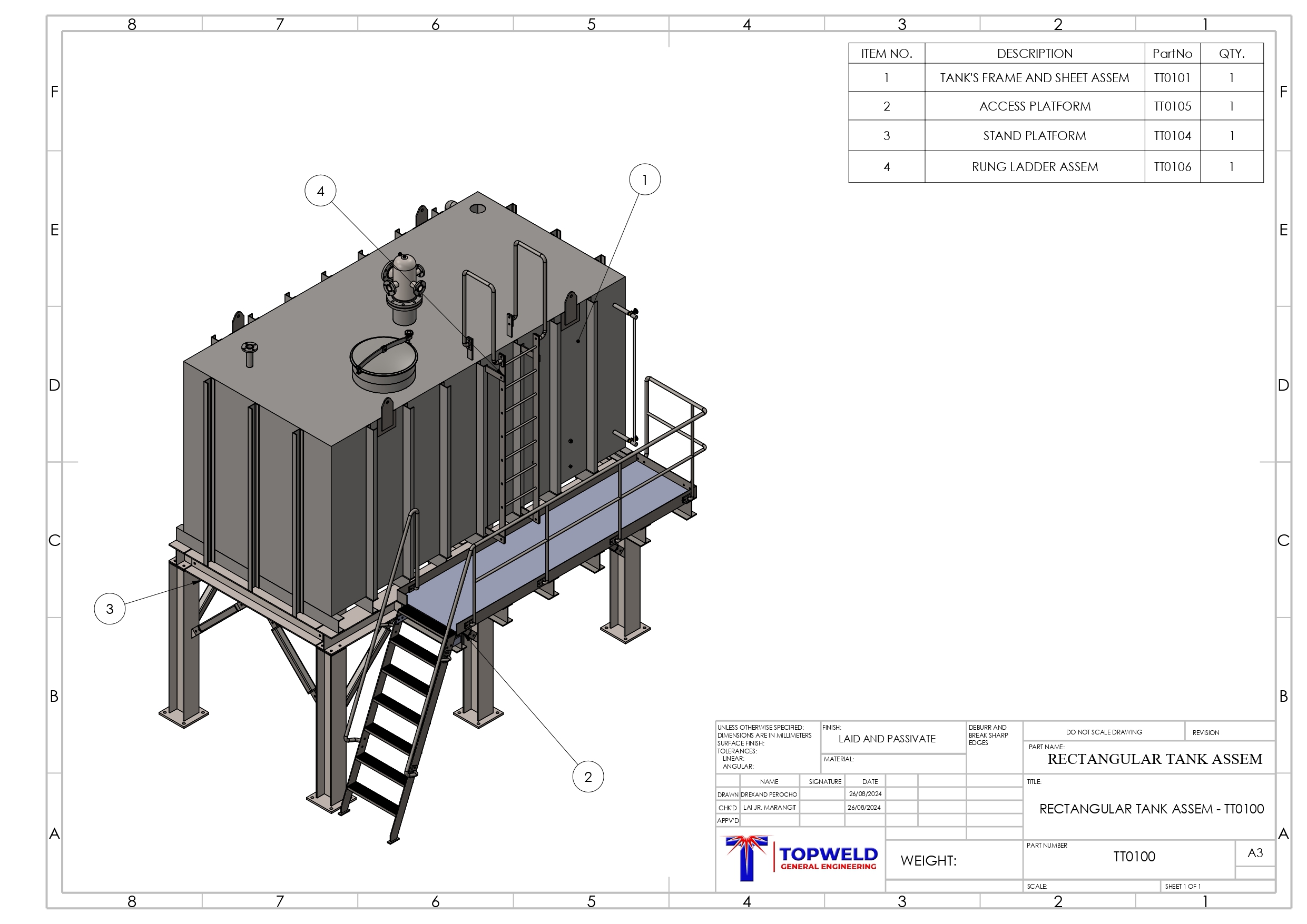 Metal fabrication Design Drawing