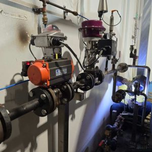 Durable stainless steel steam and condensate line installation for dairy processing industry