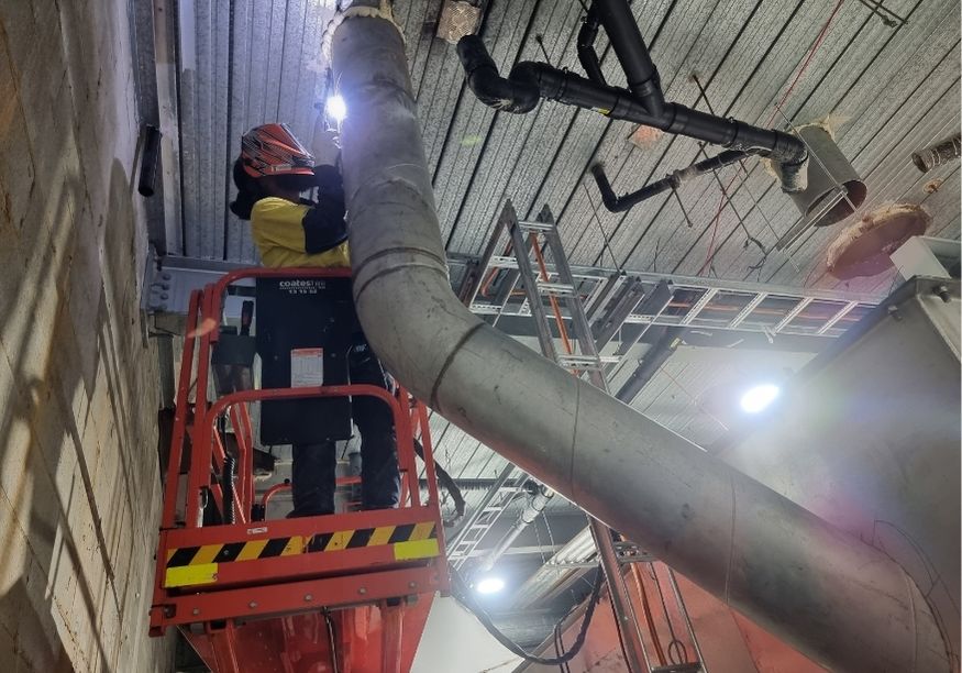 Precision welding repair on damaged machinery component