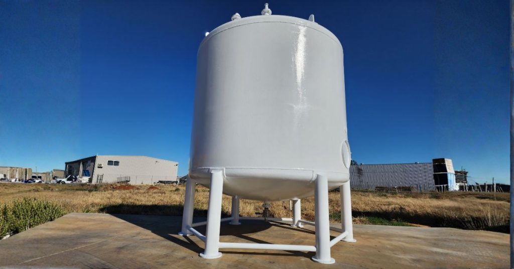Mild Steel Tank fabricated by topweld fabricators for a meat processing company in Leeton NSW
