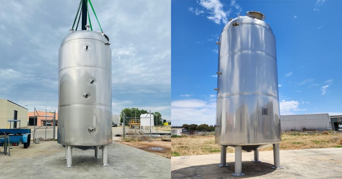 Two fully custom-fabricated pressure vessel for a dairy processing company based in griffith, NSW.