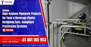 Pipeline work for food & beverage plant located at Griffith NSW by Topweld expert fabricators.
